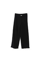 Women Black High Rise Wide Leg Knitwear Pants