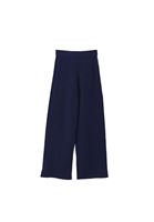 Women Blue High Rise Wide Leg Knitwear Pants