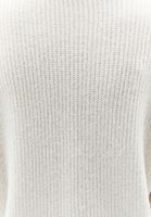 Women Cream Alpaca Wool Blended Crew Neck Sweater