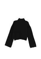 Women Black Soft Touch Crop Sweater