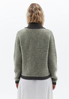 Women Green Cardigan with Button Detail