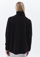 Women Black Wool Blended Turtle Neck Sweater