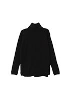 Women Black Wool Blended Turtle Neck Sweater