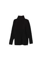 Women Black Wool Blended Turtle Neck Sweater