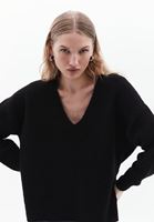 Women Black Soft Touch V-neck Sweater