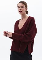 Women Bordeaux Soft Touch V-neck Sweater