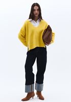 Women Yellow Soft Touch V-neck Sweater