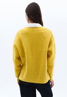 Women Yellow Soft Touch V-neck Sweater