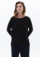 Women Black Boat Neck Knitwear Sweater