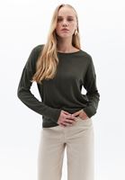 Women Green Boat Neck Knitwear Sweater