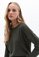 Women Green Boat Neck Knitwear Sweater