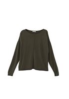 Women Green Boat Neck Knitwear Sweater