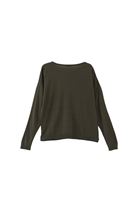 Women Green Boat Neck Knitwear Sweater