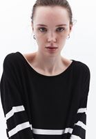 Women Mixed Boat Neck Knitwear Sweater