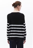 Women Mixed Boat Neck Knitwear Sweater