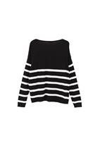 Women Mixed Boat Neck Knitwear Sweater