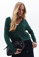 Women Green V-neck Sweater