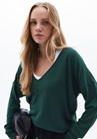 Women Green V-neck Sweater