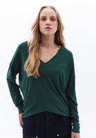 Women Green V-neck Sweater