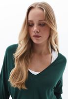 Women Green V-neck Sweater