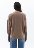 Women Beige V-neck Sweater