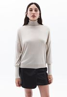 Women Beige Turtle Neck Sweater