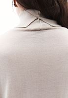 Women Beige Turtle Neck Sweater