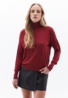 Women Bordeaux Turtle Neck Sweater