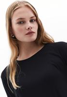 Women Black Crew Neck Tshirt