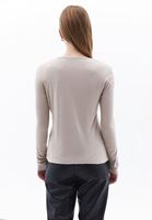 Women Beige Crew Neck Tshirt