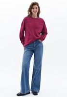 Women Pink Oversize Crew Neck Swearshirt