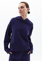 Women Blue Hooded Sweatshirt