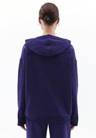 Women Blue Hooded Sweatshirt