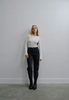 Women Black Ultra High Rise Momfit Pants