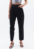 Women Black Ultra High Rise Momfit Pants