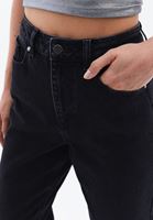 Women Black Ultra High Rise Momfit Pants