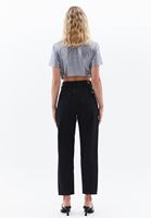 Women Black Ultra High Rise Momfit Pants