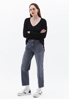 Women Black V-Neck Knitwear Sweater