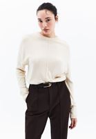 Women Brown Cashmere Blended Crew Neck Sweater