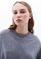 Women Grey Cashmere Blended Crew Neck Sweater