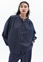 Bayan Mavi Oversize Denim Gömlek