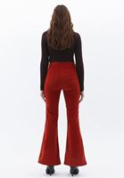 Women Orange Ultra High Rise Flared Pants