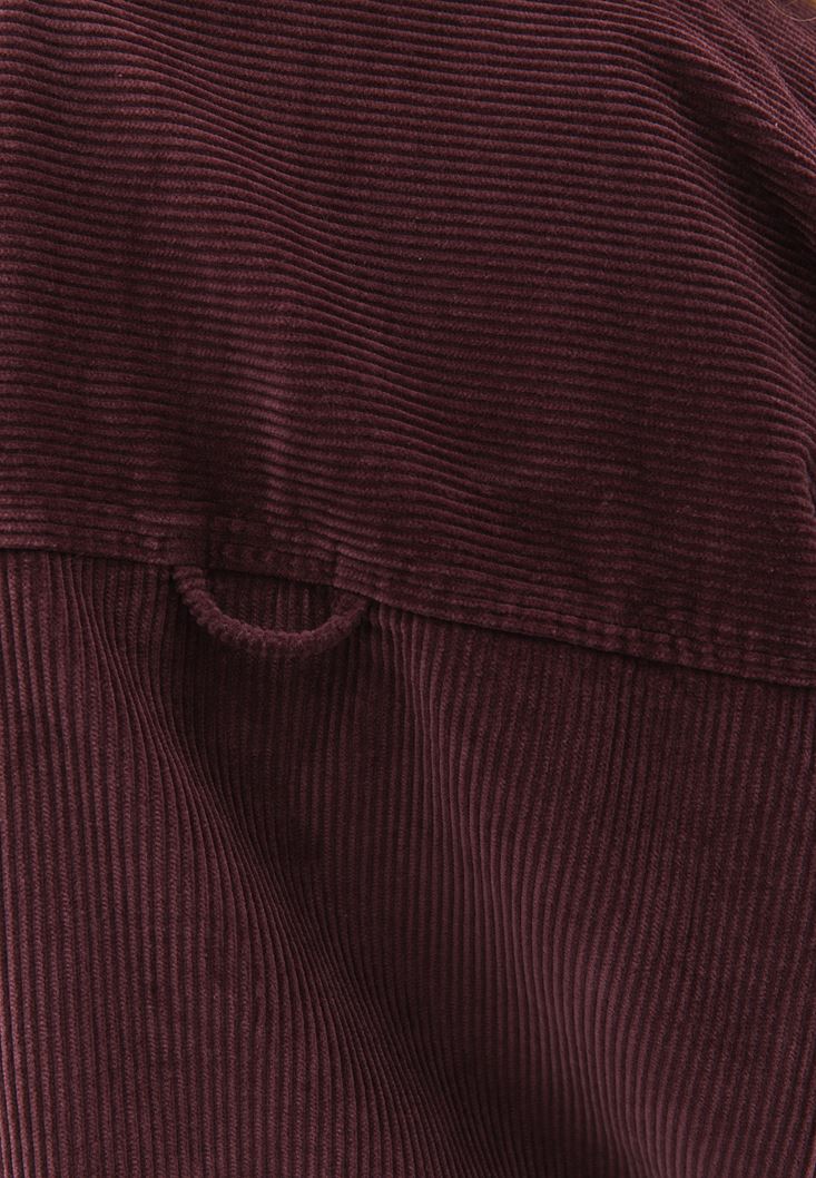 Women Bordeaux Oversize Corded Shirt