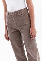 Women Brown High Rise Wide Leg Corded Pants