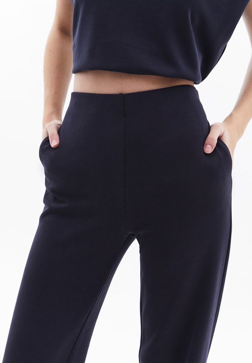 Modal Crop Bluz ve Pantolon Kombini
