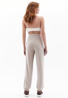 Women Beige High Rise Jogger Pants