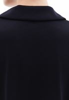 Women Black Polo Neck Sweatshirt