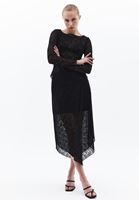 Women Black High Rise Asymmetrical Cut Skirt