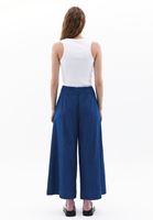 Women Blue High Rise Pants with Tie-up Detail