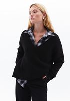 Women Black Oversize Plaid Shirt